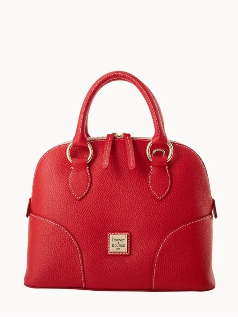 Dooney and Bourke red lucca leather domed satchel